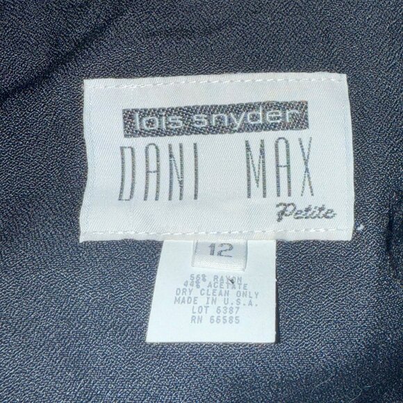 Lois Snyder Dani Max Tuxedo Blazer Dress: Tailored Classic Style, Size 12 - Picture 5 of 7